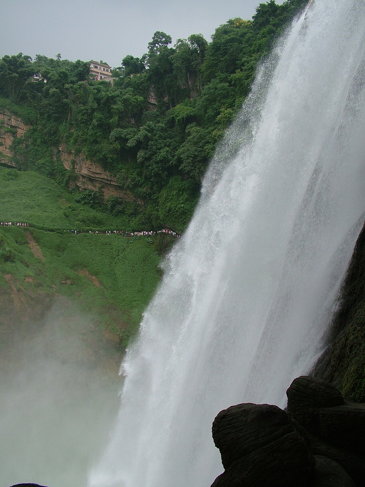 Looking out through Huangguoshu Water Curtain Cave