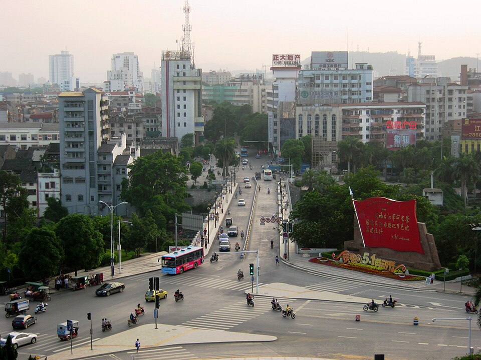 Zhongshan Bridge spanning the Youjiang River in Youjiang District, Baise