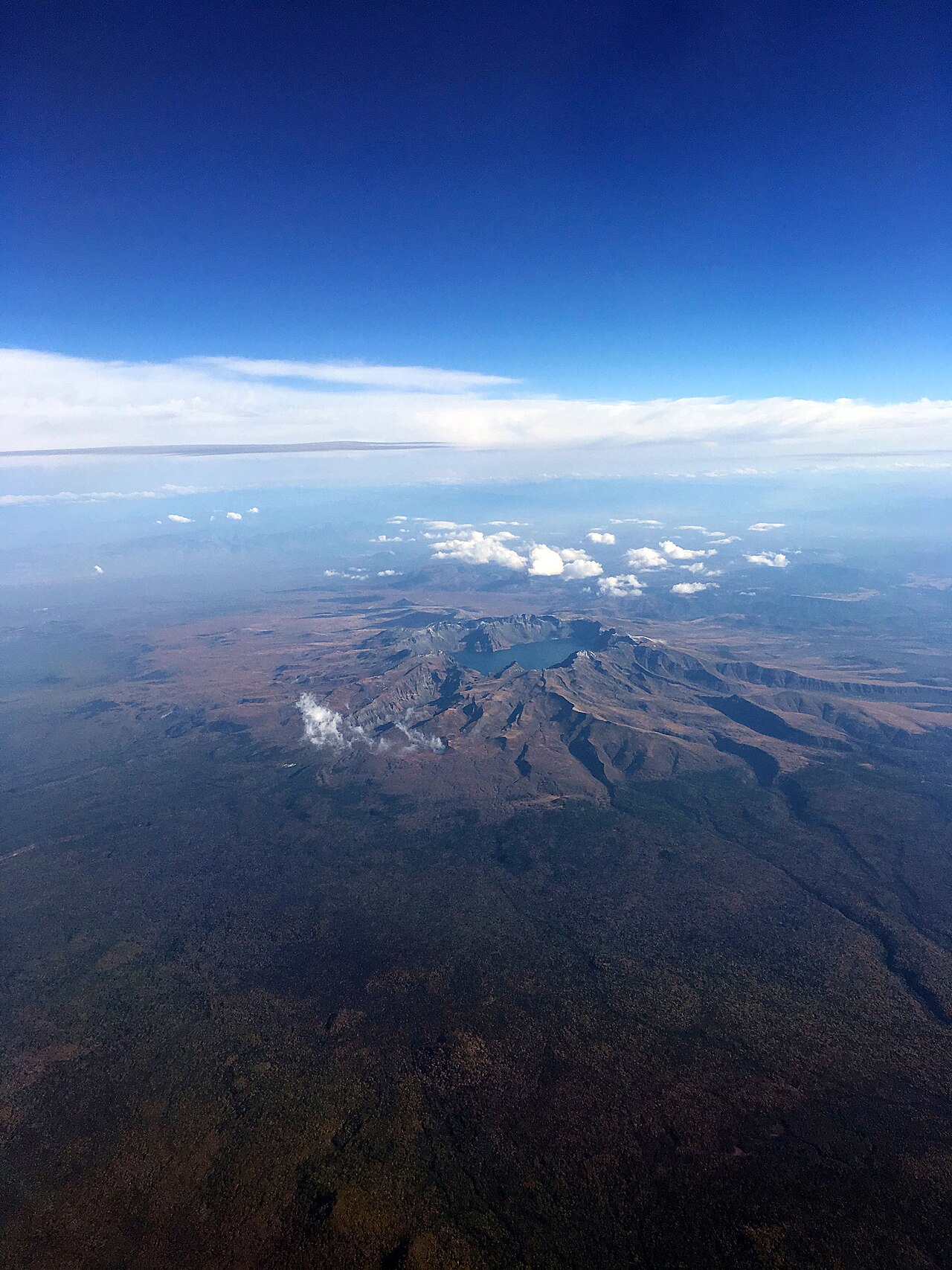 aerial view of Heaven Lake in the Changbai crater