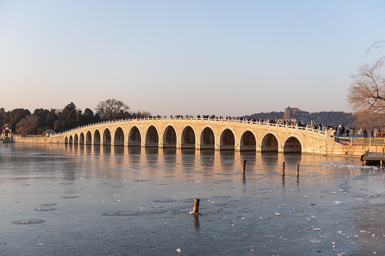 Seventeen-Arch Bridge crossing Kunming Lake to South Lake Island at the Summer Palace