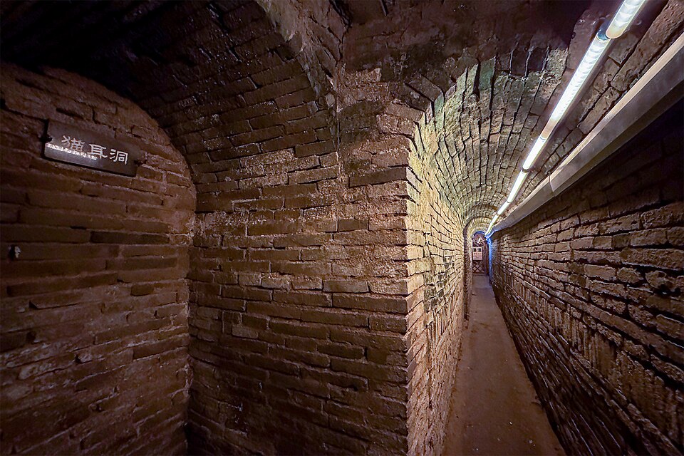 Ancient Cao Cao military tunnels entrance area in Bozhou