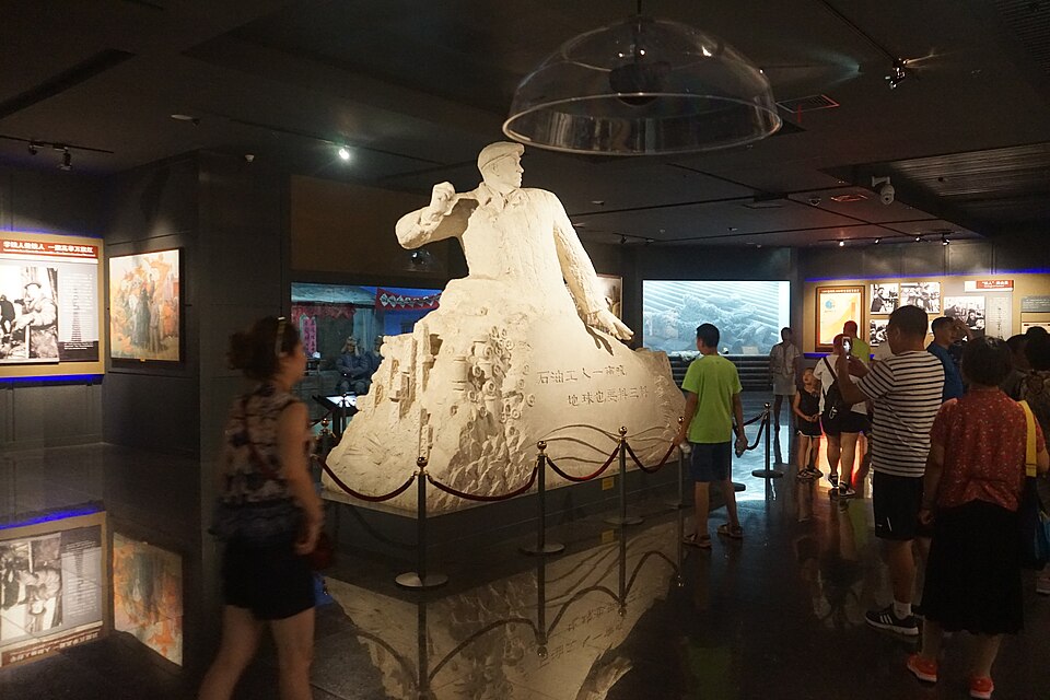Statue of Wang Jinxi inside the Iron Man Memorial Hall