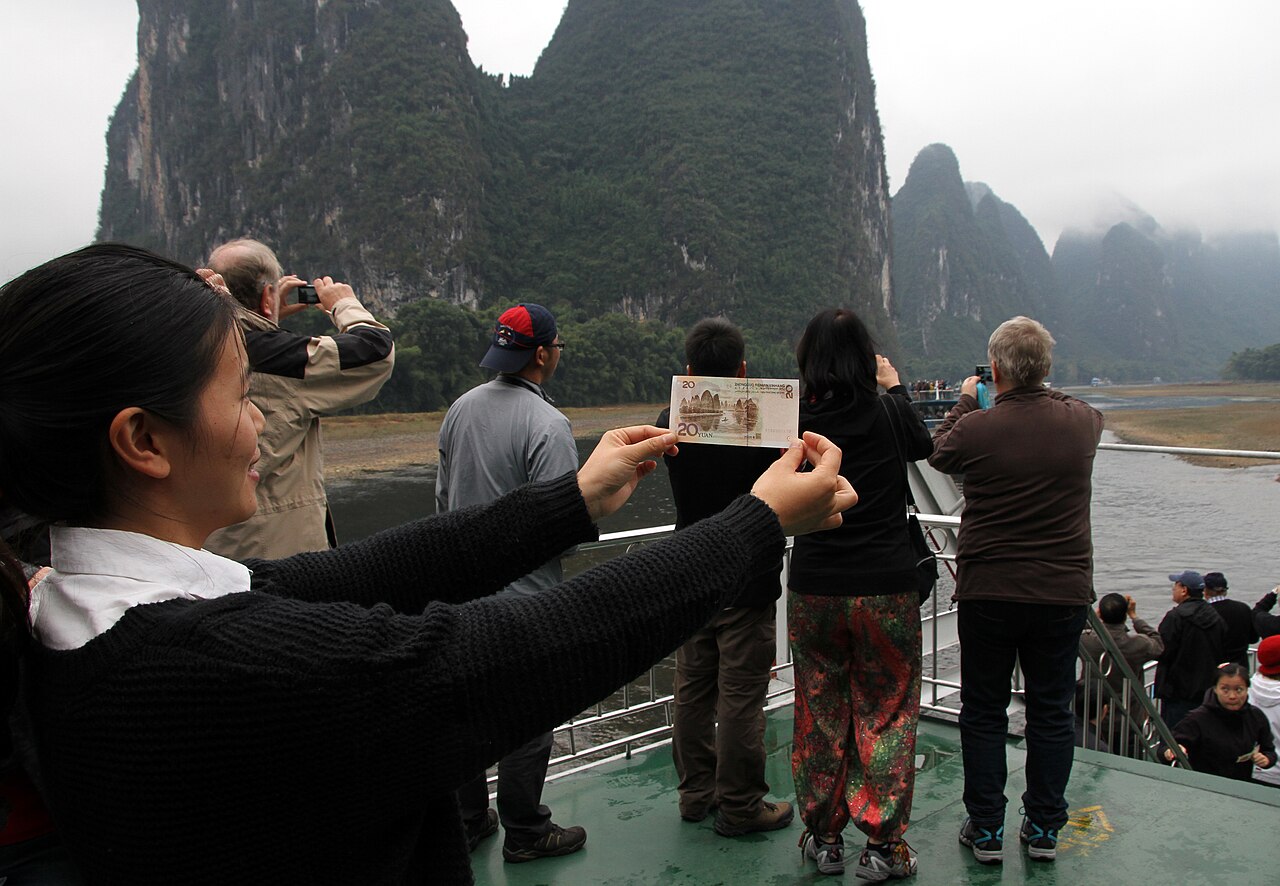 The Li River winding through karst peaks near Guilin