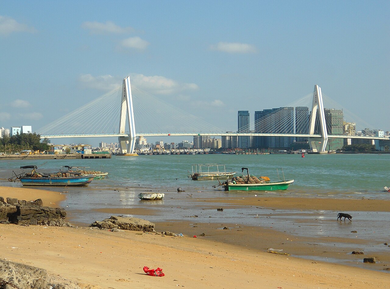 Haikou Century Bridge from Haidian Island