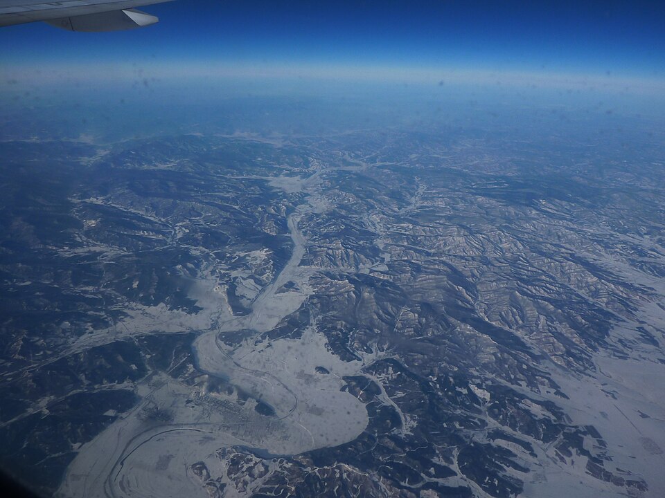 Aerial view of Haolianghe town area near Hegang Heilongjiang