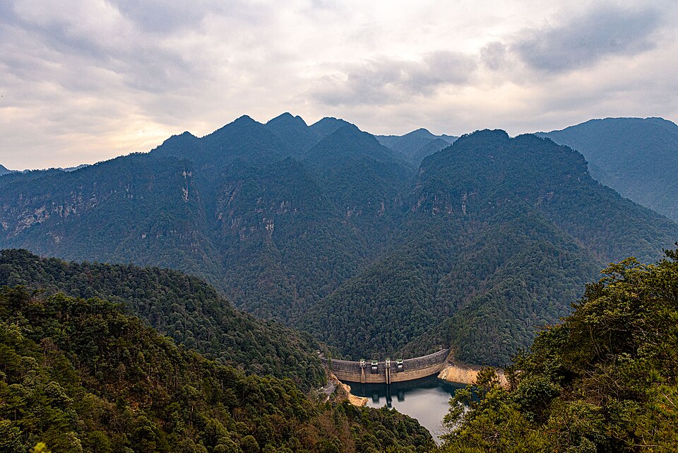 Wuzhi Peak and forested ridges at Jinggangshan, Ji'an prefecture