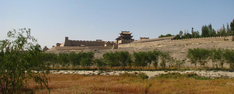 Jiayu Pass ramparts against the desert hills of the Hexi Corridor