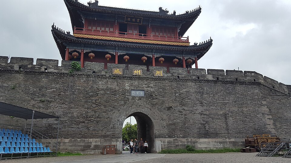 Two-storey Binyang Tower on the east gate of the Jingzhou wall