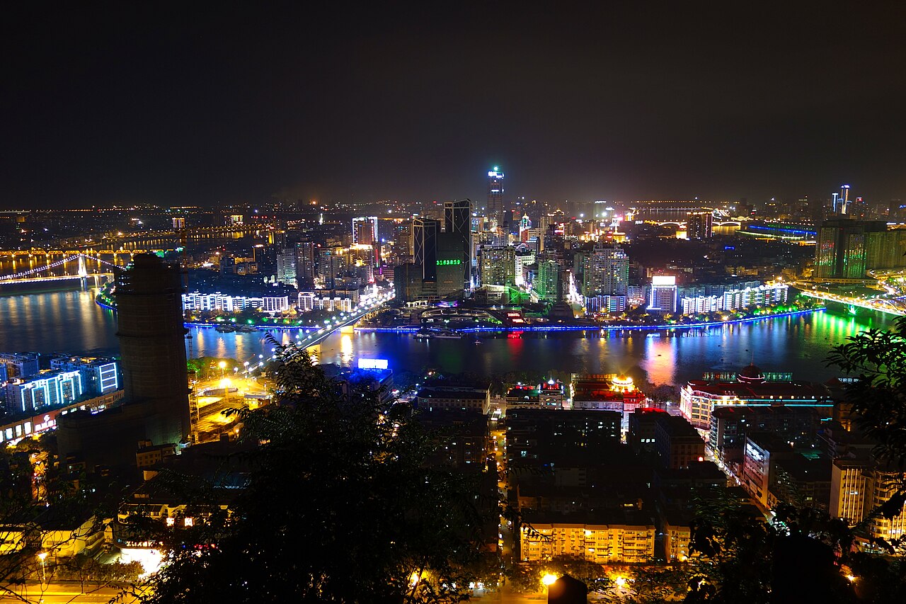 Liuzhou city lights at night
