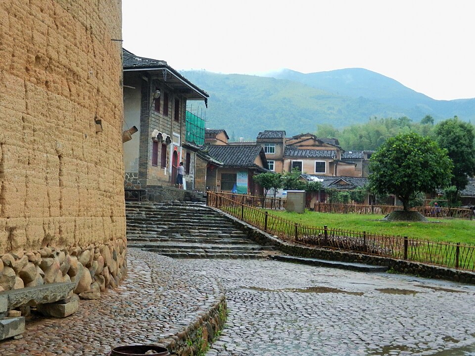 Yongding tulou earth buildings in the hills