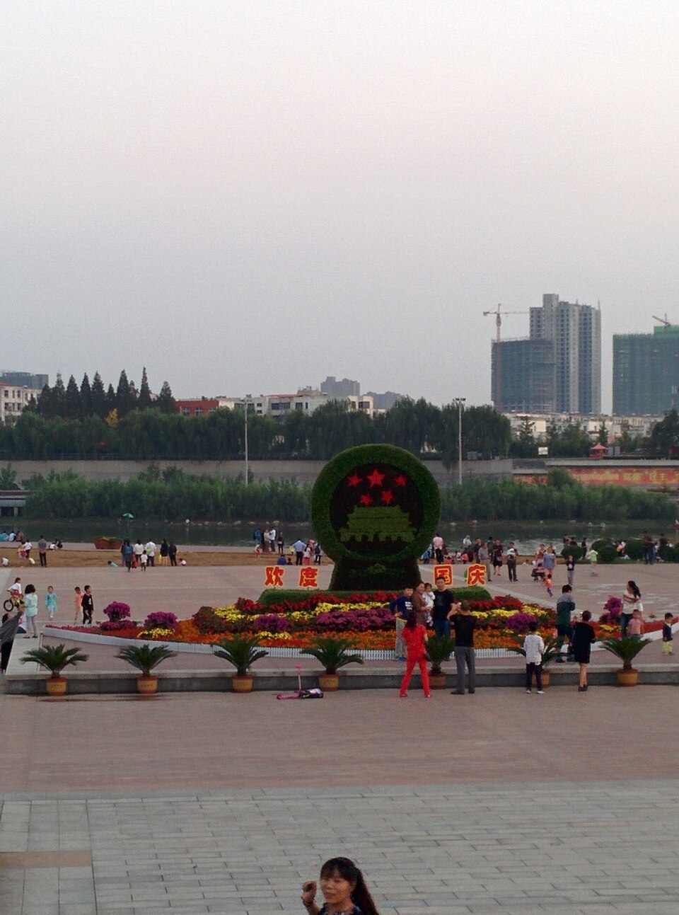 Shali River evening lights in Luohe