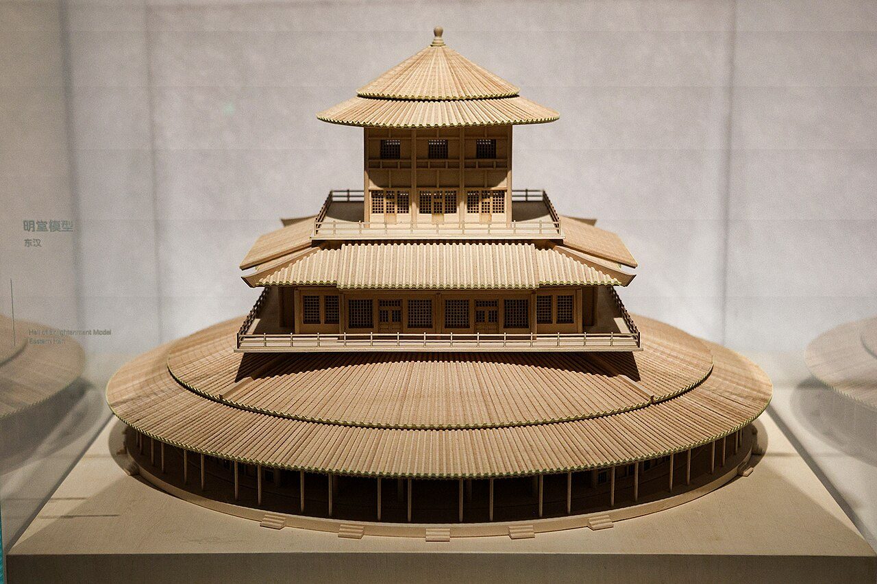 A wooden model of Wu Zetian's Mingtang hall