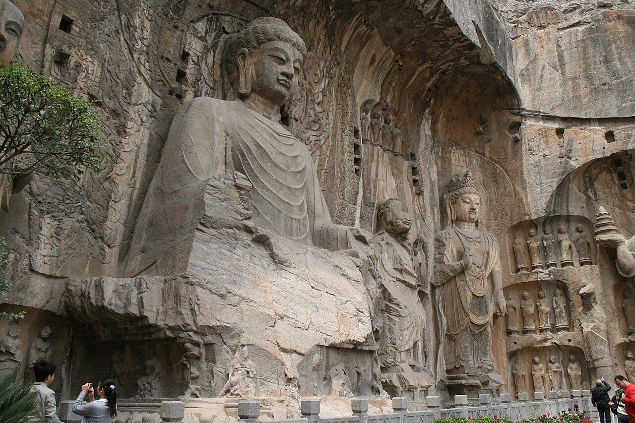 The seated Vairocana Buddha and attendant figures at Fengxian Temple