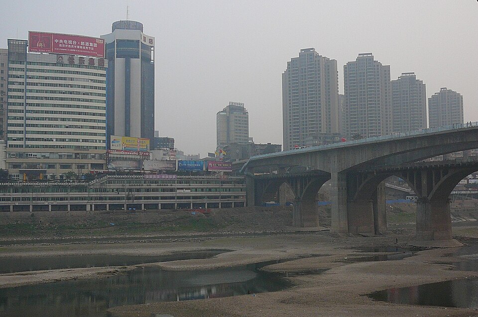 Luzhou cityscape along the river