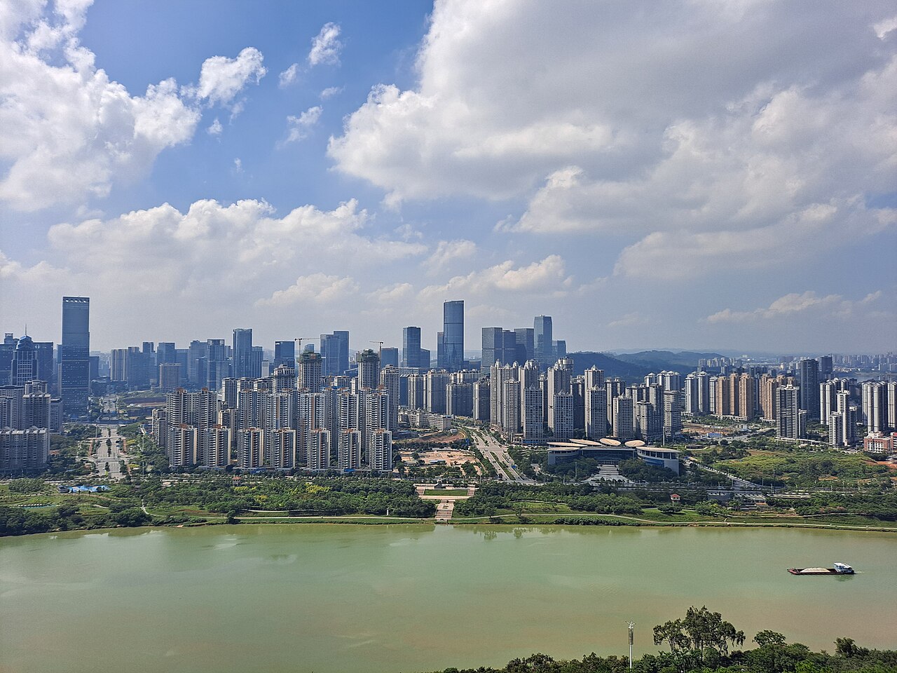 Nanning skyline from Longxiang Pagoda