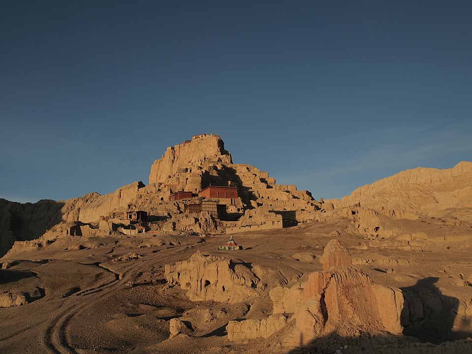 Tsaparang Guge ruins on cliffs in Ngari Tibet