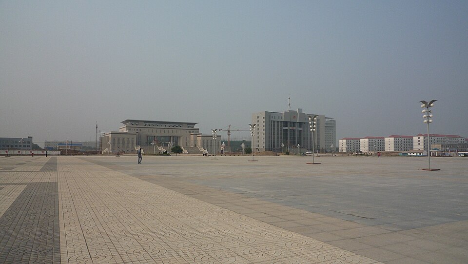 Harmony Plaza public square in Qingyang at street level