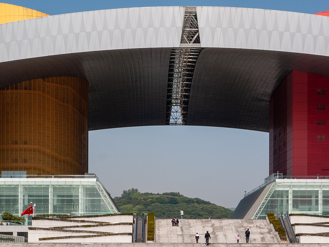 Shenzhen Civic Center building facade at ground level