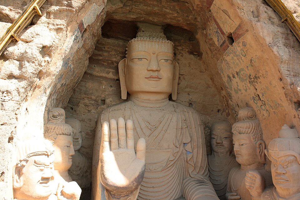 Buddha image at Tiantishan Grottoes near Wuwei