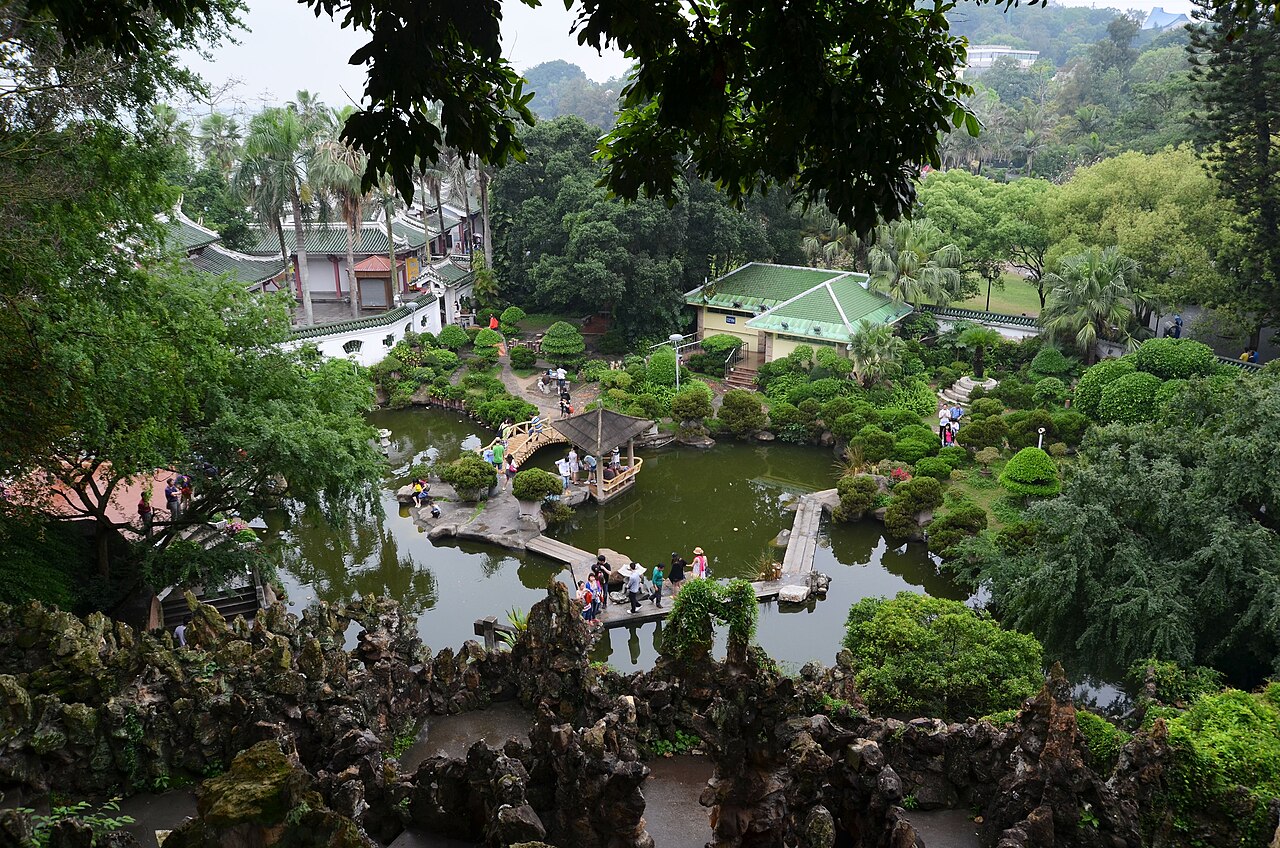 Traditional garden on Gulangyu with a pond, rockery and pavilions