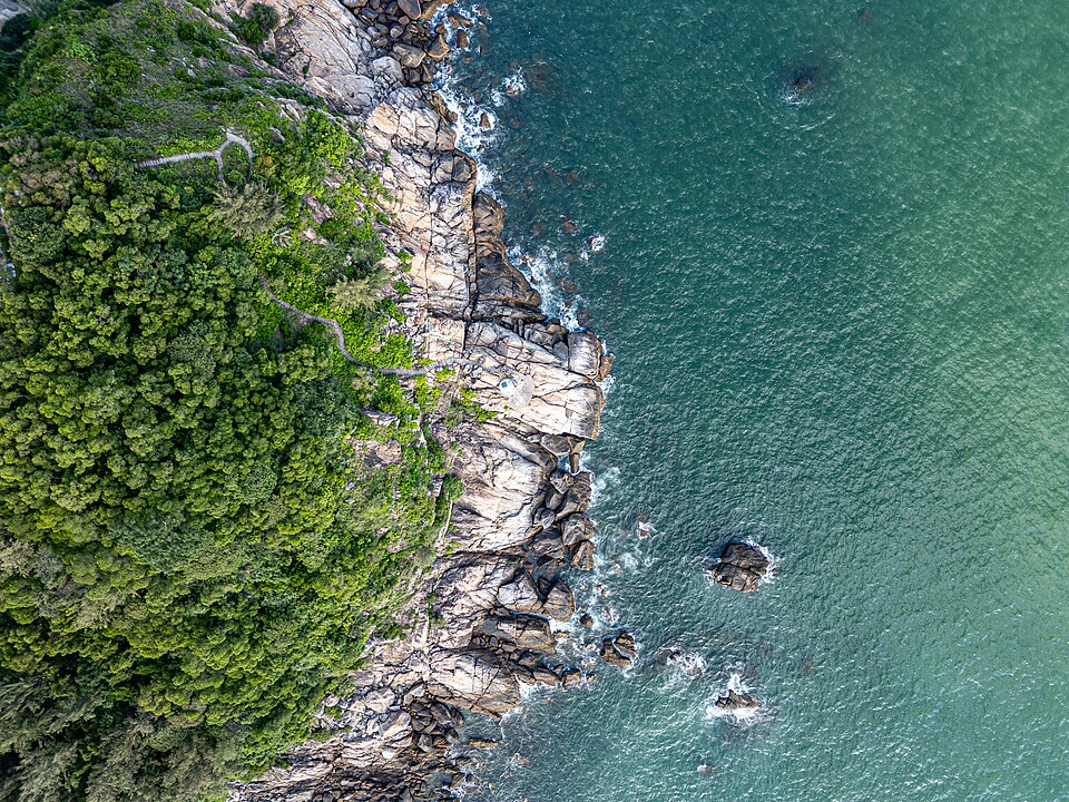 Aerial coastline of Hailing Island Yangjiang