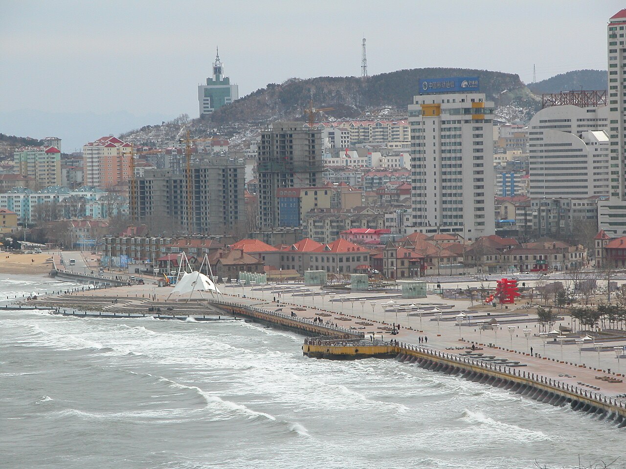 Yantai coastal view along the bay