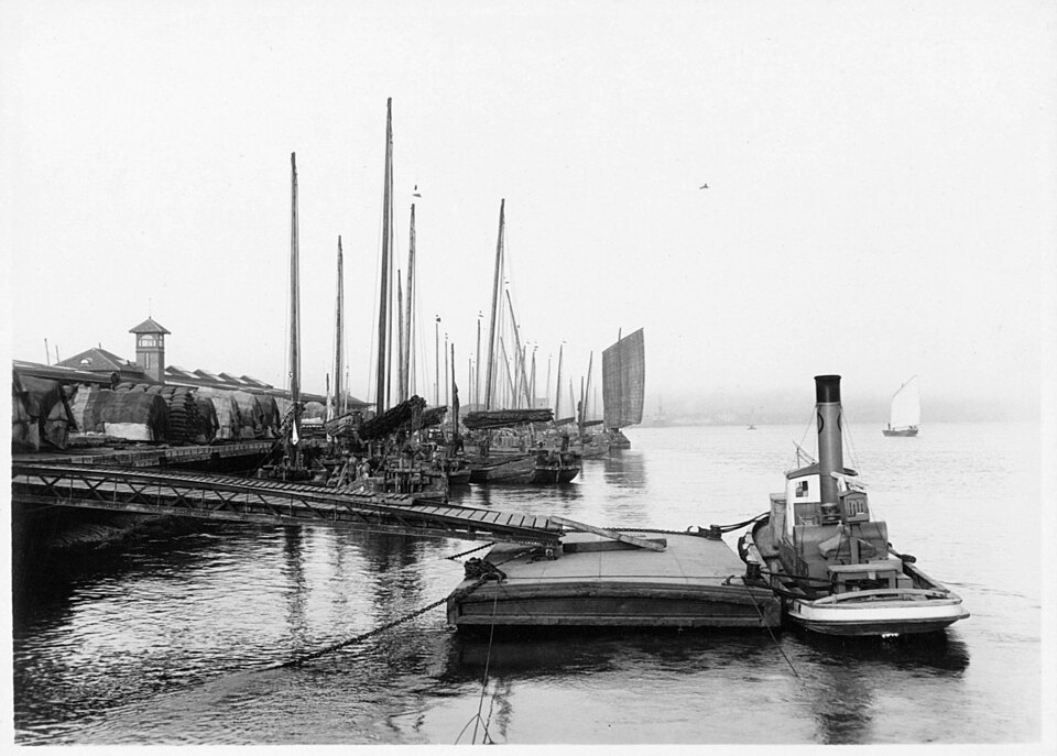 Historic Yingkou port waterfront archive view