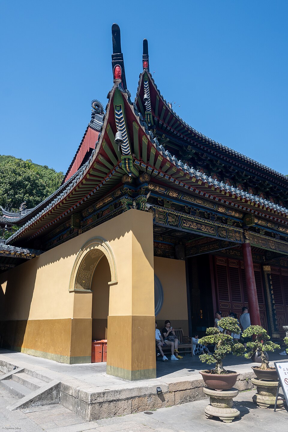 stone path and temple architecture on Putuo